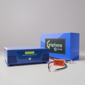 GRAPHENE 12 Volt 100AH Non Smart Lithium Battery With 1250VA Pure Sine Wave Inverter