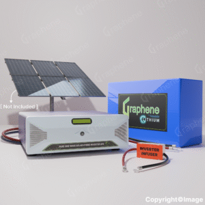 GRAPHENE 12 Volt 100AH Smart Lithium Battery, 1250VA PWM Pure Sine Wave Solar Hybrid Inverter ,With Long Life Up to 20 Years, comes with 5 Years Warranty