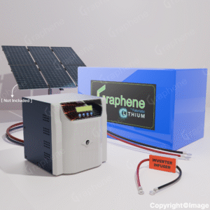 GRAPHENE 24 Volt 200AH Smart Lithium Battery, 2650VA MPPT Pure Sine Wave Solar Hybrid Inverter ,With Long Life Up to 20 Years, comes with 5 Years Warranty