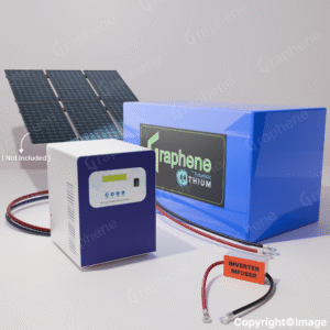 GRAPHENE 48 Volt 100AH Smart Lithium Battery, 5KVA Solar MPPT Pure Sine Wave Solar Hybrid Inverter ,With Long Life Up to 20 Years, comes with 5 Years Warranty