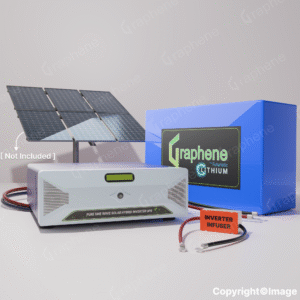 GRAPHENE 12 Volt 200AH Smart Lithium Battery, 1250VA PWM Pure Sine Wave Solar Hybrid Inverter ,With Long Life Up to 20 Years, comes with 5 Years Warranty